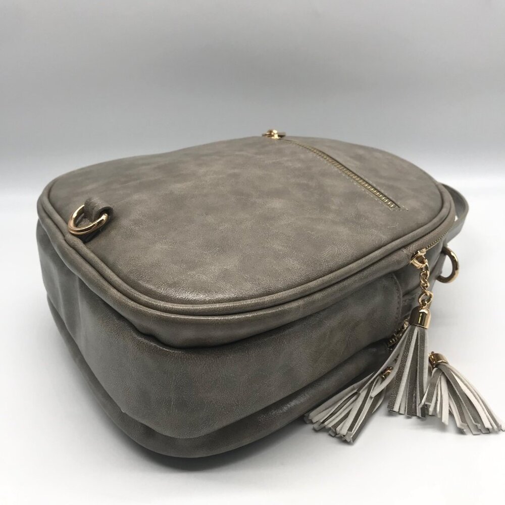 Aphison Forever Sunshine Gray Leather Mini Backpack - Picture 8 of 11